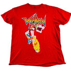 Vintage Voltron Graphic Red T-Shirt 100% Cotton Made In Honduras Short Sleeves